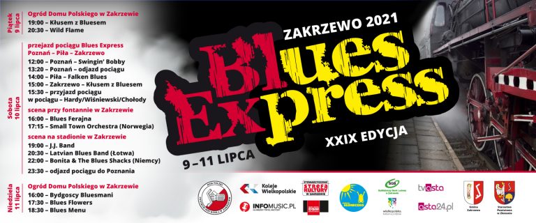 banner promujący pociąg Blues Express